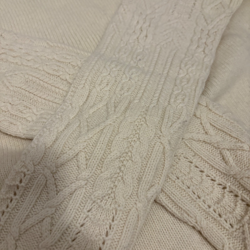 The Row | Crew Neck Ivory Cable Knit Sweater - Picture 6 of 9